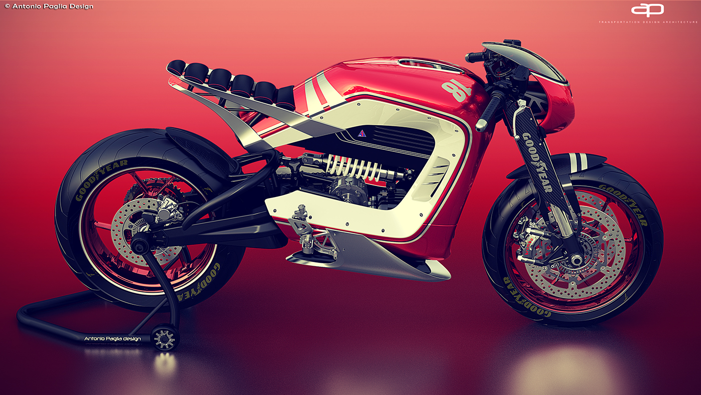 复古风格未来摩托车概念设计